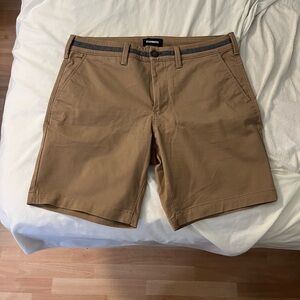 Express Stretch Chino Shorts 8” Inseam 32 Waist Tan/ Brown